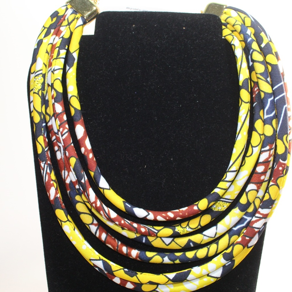 Multirope African Print Necklace